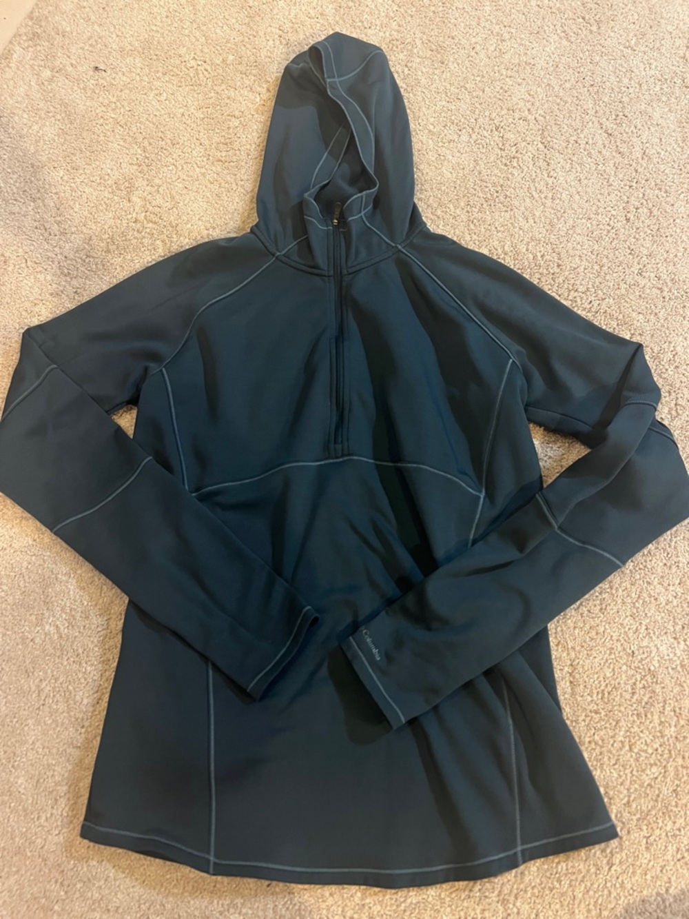 Columbia Women's Dark Teal Hooded Long Sleeve Pullover